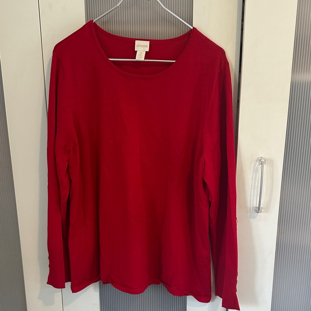 Chico's Bold red Long Sleeve top
